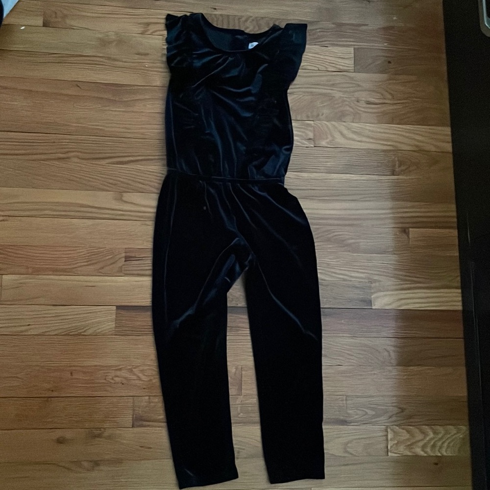 Blue velvet kids jumpsuit